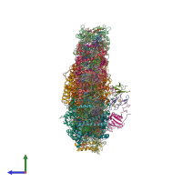 PDB entry 6igz coloured by chain, side view.