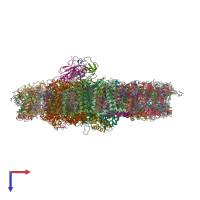 PDB entry 6igz coloured by chain, top view.