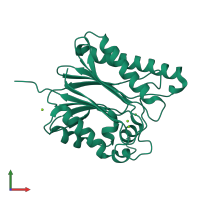 PDB entry 6ihw coloured by chain, front view.