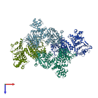 PDB entry 6ii2 coloured by chain, top view.