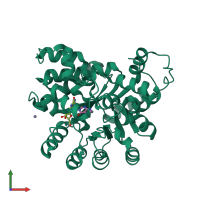 PDB entry 6ii7 coloured by chain, front view.