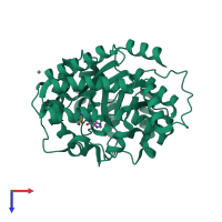 PDB entry 6ii7 coloured by chain, top view.