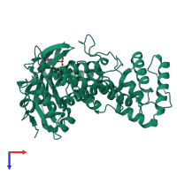 PDB entry 6iii coloured by chain, top view.