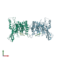 PDB entry 6iil coloured by chain, front view.