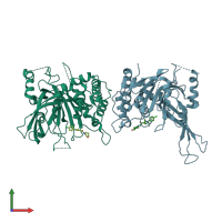 PDB entry 6iim coloured by chain, front view.