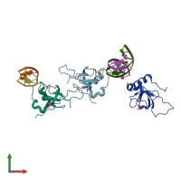 PDB entry 6iiq coloured by chain, front view.