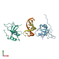 PDB entry 6iit coloured by chain, front view.