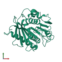 PDB entry 6ij3 coloured by chain, front view.