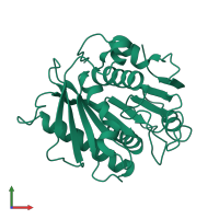 PDB entry 6ij4 coloured by chain, front view.
