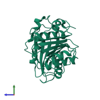 PDB entry 6ij4 coloured by chain, side view.