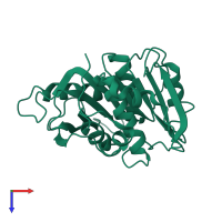 PDB entry 6ij4 coloured by chain, top view.