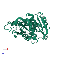 PDB entry 6ij6 coloured by chain, top view.