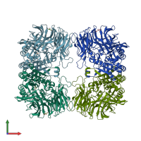 PDB entry 6ikg coloured by chain, front view.