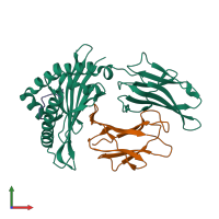 PDB entry 6ilf coloured by chain, front view.