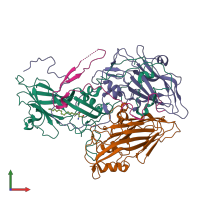 PDB entry 6ilp coloured by chain, front view.