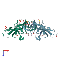 PDB entry 6ilu coloured by chain, top view.