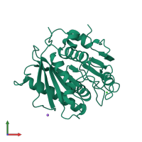 PDB entry 6ilx coloured by chain, front view.