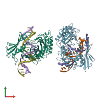 PDB entry 6imn coloured by chain, front view.