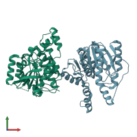 PDB entry 6imp coloured by chain, front view.