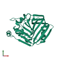 PDB entry 6inb coloured by chain, front view.