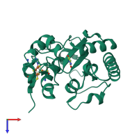 PDB entry 6iob coloured by chain, top view.