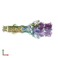 PDB entry 6iok coloured by chain, front view.