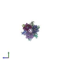 PDB entry 6iok coloured by chain, side view.