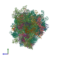 PDB entry 6ip6 coloured by chain, side view.