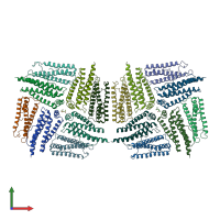 PDB entry 6ipc coloured by chain, front view.