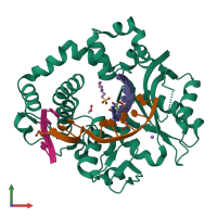 PDB entry 6ipd coloured by chain, front view.