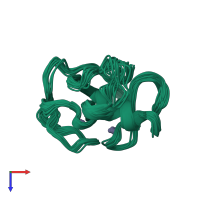 PDB entry 6ir0 coloured by chain, ensemble of 20 models, top view.
