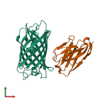 PDB entry 6ir2 coloured by chain, front view.