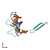 PDB entry 6ir8 coloured by chain, front view.