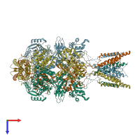 PDB entry 6ira coloured by chain, top view.