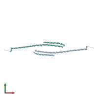 PDB entry 6irb coloured by chain, front view.
