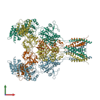 PDB entry 6irg coloured by chain, front view.