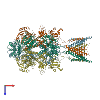 PDB entry 6irg coloured by chain, top view.