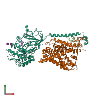 PDB entry 6irs coloured by chain, front view.