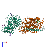 PDB entry 6irs coloured by chain, top view.