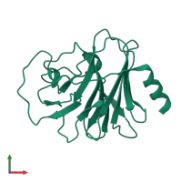PDB entry 6ism coloured by chain, front view.
