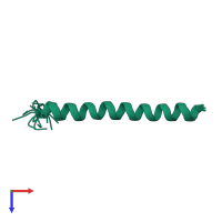 PDB entry 6ith coloured by chain, ensemble of 15 models, top view.