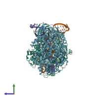 PDB entry 6iv8 coloured by chain, side view.