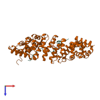 PDB entry 6iwa coloured by chain, top view.