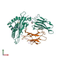 PDB entry 6iwh coloured by chain, front view.