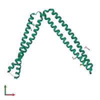 PDB entry 6ixe coloured by chain, front view.