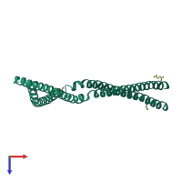 PDB entry 6ixe coloured by chain, top view.