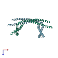 PDB entry 6ixg coloured by chain, top view.