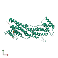 PDB entry 6ixq coloured by chain, front view.