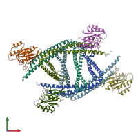 PDB entry 6ixv coloured by chain, front view.