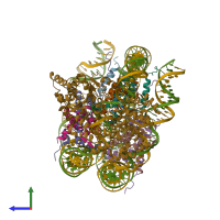 PDB entry 6iy2 coloured by chain, side view.